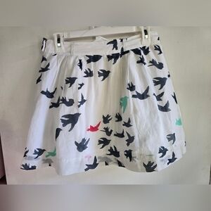 Modern Amusement White Skirt with Bird Print Size 4 NWOT